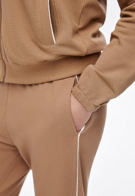 Брюки джогеры из пике, цвет бежевый