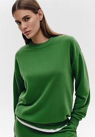 Свитшот из футера, цвет зеленый