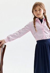 Удлиненная плиссированная юбка для девочки, цвет темно-синий