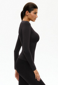 Корректирующий лонгслив-полуграция, цвет шоколадный