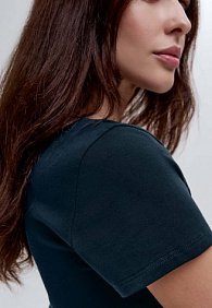 Женская футболка прилегающего силуэта, цвет синий