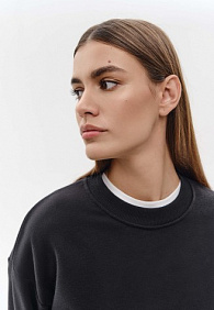 Свитшот из футера, цвет черный