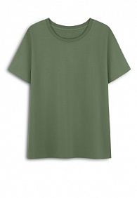 Женская футболка прямого силуэта, цвет хаки