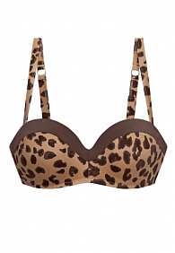 Лиф бандо на косточках с анималистичным принтом