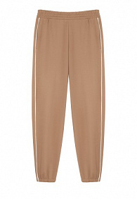 Брюки джогеры из пике, цвет бежевый
