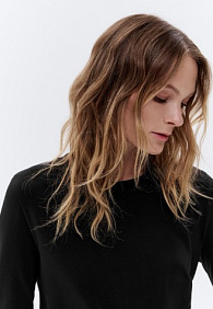 Женская футболка-лонгслив, цвет черный