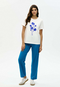 Женская футболка «Цветы», принт «Магнолия»