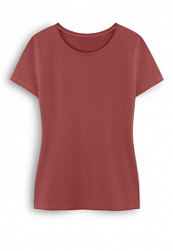 Женская футболка прилегающего силуэта, цвет марсала