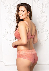 Трусы с завышенной талией «Дантель» розовые