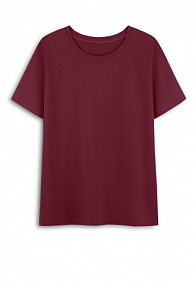 Женская футболка прямого силуэта, цвет винный