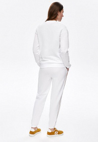 Брюки джогеры из пике, цвет молочный