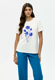 Женская футболка «Цветы», принт «Магнолия»