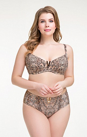 Плавки с завышенной талией, принт под кожу питона