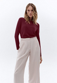 Женская футболка-лонгслив, цвет винный