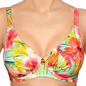 Лиф на косточках, цвет бирюзовый с принтом