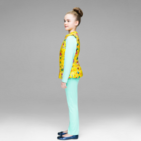 Жилет утепленный для девочки, цвет лимонный