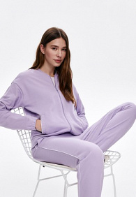 Брюки джогеры из пике, цвет лиловый