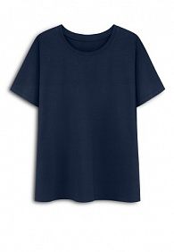 Женская футболка прямого силуэта, цвет синий