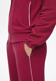 Брюки джогеры из пике, цвет малиновый