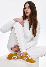 Брюки джогеры из пике, цвет молочный