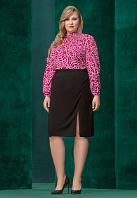 Юбка с разрезом, цвет чёрный