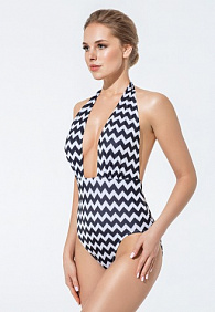 Сплошной купальник «Фестиваль» черно-белый