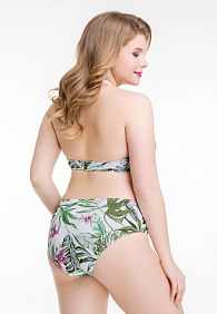 Плавки с завышенной талией, тропический принт