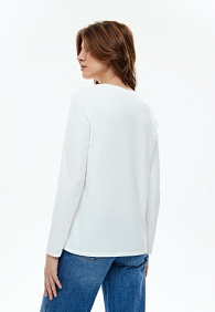 Женская футболка-лонгслив, цвет белый