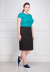 Юбка из джинсовой ткани, цвет чёрный