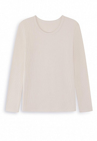Женская футболка-лонгслив, цвет бежевый
