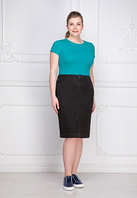 Юбка из джинсовой ткани, цвет чёрный