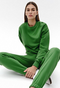 Свитшот из футера, цвет зеленый