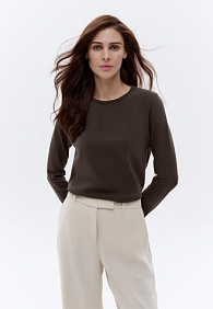 Женская футболка-лонгслив, цвет шоколадный