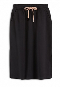 Трикотажная юбка, цвет чёрный