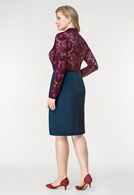 Юбка из жаккарда, цвет темно-синий