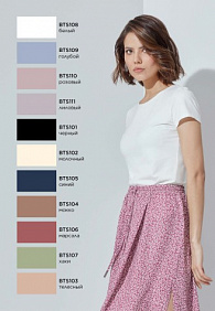 Женская футболка прилегающего силуэта, цвет синий