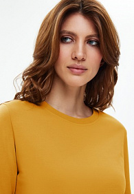 Женская футболка-лонгслив, цвет горчичный