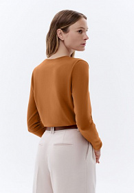 Женская футболка-лонгслив, цвет кэмел