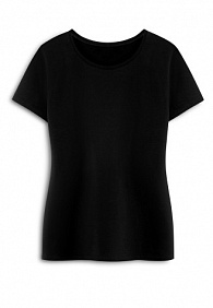 Женская футболка прилегающего силуэта, цвет черный