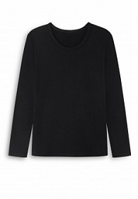 Женская футболка-лонгслив, цвет черный