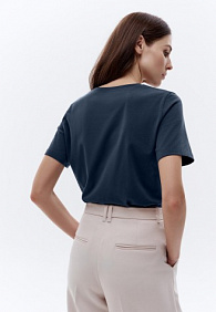 Женская футболка прямого силуэта, цвет синий