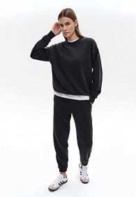 Свитшот из футера, цвет черный