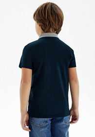 Поло для мальчика, цвет темно-синий