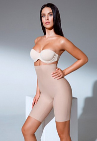 Шорты с завышенной талией бежевые