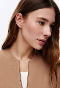 Джемпер из пике на молнии, цвет бежевый