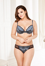Бюстгальтер пуш-ап «Фэйри тэйл», цвет синий с черным