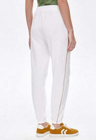 Брюки джогеры из пике, цвет молочный