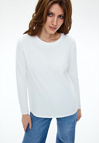 Женская футболка-лонгслив, цвет белый