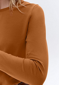 Женская футболка-лонгслив, цвет кэмел
