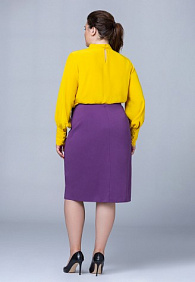 Юбка с разрезом, цвет фиолетовый